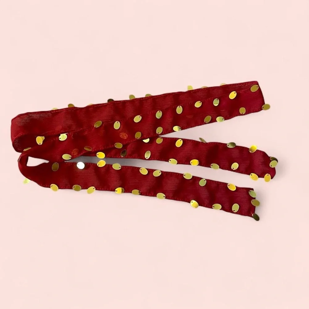 Red and Gold Boho Belt or Headband